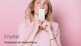  Presentation with medicine pregnant woman - Amazing slide set having folic acid - young pregnant woman wearing pink backdrop and a lemonade colored foreground