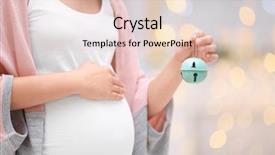  Presentation with pregnant woman - Beautiful slide deck featuring young pregnant woman with christmas backdrop and a lemonade colored foreground