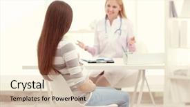  Presentation with pregnant woman doctor - Slides featuring young pregnant woman with doctor at the hospital background and a lemonade colored foreground