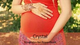  Presentation with henna tattoo - Theme having young pregnant woman with henna background and a red colored foreground