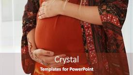  Presentation with henna tattoo - PPT layouts featuring young pregnant woman with henna tattoo on hand on light background background and a tawny brown colored foreground