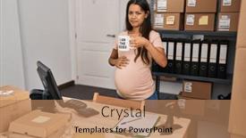  Presentation with drinking problem - Presentation theme consisting of young-pregnant-woman-working background and a coral colored foreground