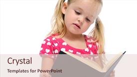  Presentation with children reading - Presentation theme consisting of young preschool child learns while background and a lemonade colored foreground