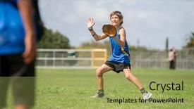  Presentation with softball - Presentation consisting of young preteen boy playing softball background and a yellow colored foreground