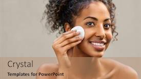  Presentation with daily routine - Presentation design consisting of young-pretty-african-american-woman background and a coral colored foreground