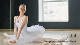  Presentation with ballet - Presentation featuring young-pretty-ballet-dancer background and a  colored foreground