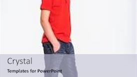  Presentation with old photo - PPT layouts with young-pretty-boy-posing background and a light blue colored foreground