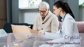  Presentation with senior living - Amazing slide set having young-pretty-brunette-general-practitioner backdrop and a lemonade colored foreground