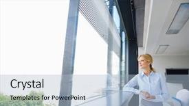  Presentation with pressure washing business proposal pre - PPT theme having young pretty business woman background and a light blue colored foreground