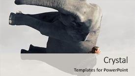  Presentation with lifting your limits - Slide deck enhanced with young pretty elegant businesswoman lifting background and a light gray colored foreground