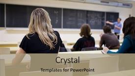  Presentation with color full - Slides with young pretty female college student background and a coral colored foreground