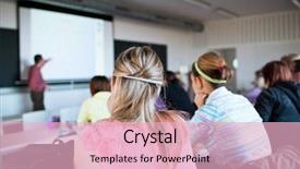  Presentation with color full - Theme enhanced with young pretty female college student background and a lemonade colored foreground