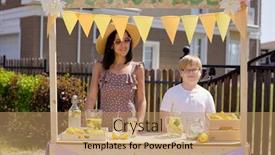 Presentation with lemonade - Cool new presentation theme with young-pretty-female-in-hat backdrop and a coral colored foreground