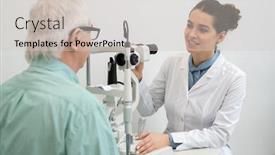  Presentation with ophthalmologist - Amazing presentation having young-pretty-female-ophthalmologist backdrop and a light gray colored foreground