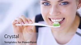  Presentation with pretty girl - Slide deck having young pretty girl maintaining oral background and a  colored foreground