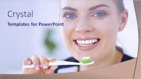 Presentation with oral hygiene - Slide deck enhanced with young-pretty-girl-maintaining-oral background and a sky blue colored foreground