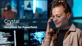  Presentation with consulting - PPT layouts with young-pretty-it-manager background and a ocean colored foreground