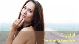  Presentation with pretty girl - Amazing presentation design having young pretty likable cheerful woman posing summer city outdoor in kyiv ukraine beautiful self-confident girl with long brown hair posing on dnipro river bank enjoing her life urban lifestyle backdrop and a tawny brown colored foreground