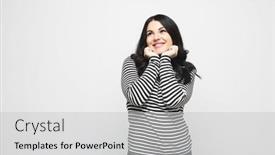  Presentation with curly hair - Presentation design consisting of young-pretty-oversized-woman background and a  colored foreground