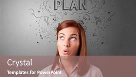  Presentation with forward - Theme featuring young-pretty-person-looking-forward background and a coral colored foreground