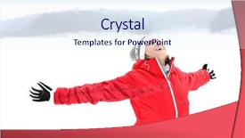  Presentation with forest winter - PPT theme enhanced with young pretty woman having fun background and a  colored foreground