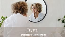  Presentation with cotton - Slide set consisting of young-pretty-woman-in-white background and a gray colored foreground