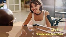  Presentation with black woman - Presentation featuring young-pretty-woman-with-dark background and a coral colored foreground