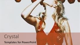  Presentation with hair dress - PPT layouts consisting of young pretty woman in a fashionable dress with apples sensual blond woman with shiny curly silky hair studio shot background and a red colored foreground