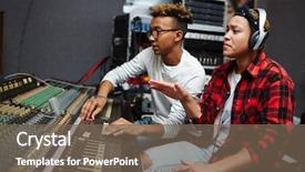  Presentation with singer - Slide deck featuring  background and a  colored foreground