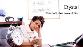  Presentation with professional - Colorful theme enhanced with young professional business woman struggling backdrop and a white colored foreground