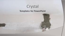  Presentation with construction - Presentation design enhanced with young-professional-construction-worker-plastering background and a light gray colored foreground