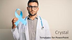  Presentation with colon - Slide deck with young-professional-doctor-man-holding background and a lemonade colored foreground