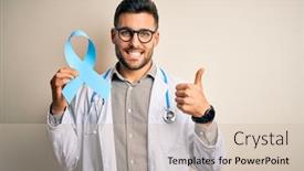  Presentation with blue professional - Audience pleasing presentation theme consisting of young-professional-doctor-man-holding backdrop and a soft green colored foreground