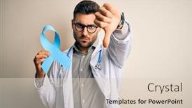  Presentation with colon - Colorful presentation enhanced with young-professional-doctor-man-holding backdrop and a lemonade colored foreground