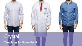  Presentation with professional - Beautiful PPT theme featuring young professional man over white backdrop and a ocean colored foreground