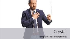  Presentation with smoking - Presentation enhanced with young-professional-man-smoking background and a light gray colored foreground