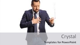 Presentation with smoking - Slide set featuring young-professional-man-smoking background and a light gray colored foreground