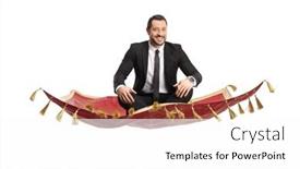  Presentation with red carpet - PPT layouts consisting of young-professional-man background and a white colored foreground