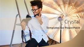  Presentation with lens - Amazing presentation theme having young-professional-photographer-with-lens backdrop and a lemonade colored foreground