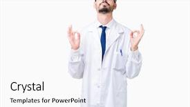  Presentation with professional tennis player athlete man - Amazing slide deck having young professional scientist man wearing backdrop and a  colored foreground