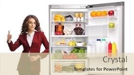  Presentation with professional consultant - PPT layouts featuring young-professional-woman-leaning background and a lemonade colored foreground