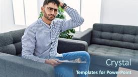  Presentation with office - Presentation featuring young-psychologist-man-at-consultation background and a ocean colored foreground