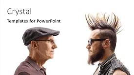  Presentation with punk - Colorful slide set enhanced with young-punk-and-a-senior backdrop and a white colored foreground