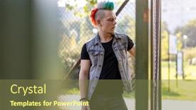  Presentation with punk - Presentation consisting of rebellion - young punk man background and a tawny brown colored foreground