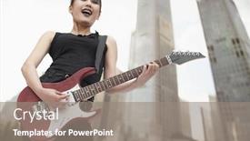  Presentation with punk - Cool new presentation with young punk rock girl backdrop and a gray colored foreground