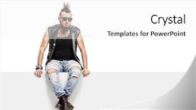  Presentation with punk - Audience pleasing PPT layouts consisting of young punk rocker backdrop and a white colored foreground