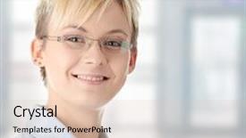  Presentation with punk - Cool new PPT theme with young punk student woman backdrop and a lemonade colored foreground