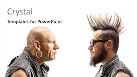  Presentation with bald - Colorful PPT theme enhanced with young-punker-with-a-mohawk backdrop and a white colored foreground