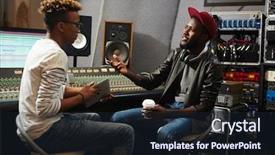  Presentation with rapper - Theme enhanced with young rapper explaining sound recording background and a wine colored foreground