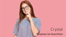  Presentation with young woman wearing boxer gloves - PPT layouts having young-read-head-woman-wearing background and a coral colored foreground